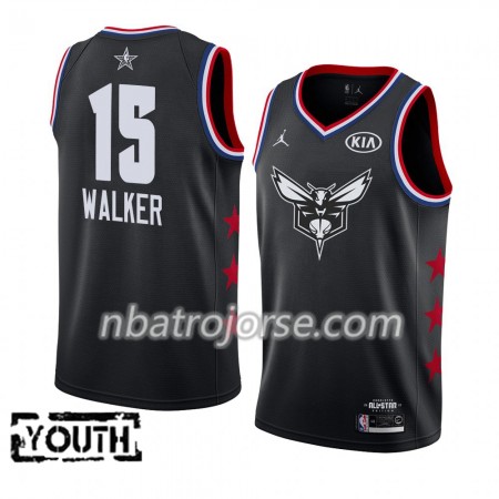 Barn Charlotte Hornets Tröja Kemba Walker 15 2019 All-Star Jordan Brand Svart Swingman